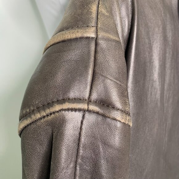 Cou-ture by J. Park Men's Brown Leather Button Front Jacket Size XL - Picture 3 of 10